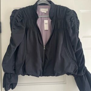 Anthropologie Black Ruched Jacket